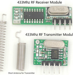 Радиомодули 433 МГц пара WL102-341 и RX470-4 с антеннами недорого