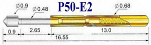 тестовый контакты подпружиненые testpin P50-E20.7 мм 16 мм