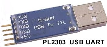 Адаптер USB-UART  прямо в USB гнездо компьютера - малютка 45x16 mm, на PL2303HX,